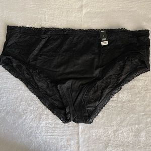 Torrid Rich Black 4-Way-Stretch Lace Mid Rise Hipster Panty, 1X NWT
